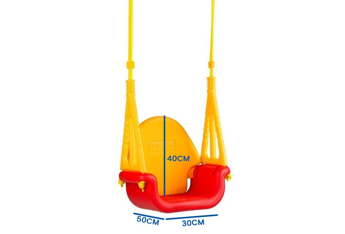 Baby schommel met rammelaar - tot 6 jaar oud of 30 kg - met touwen