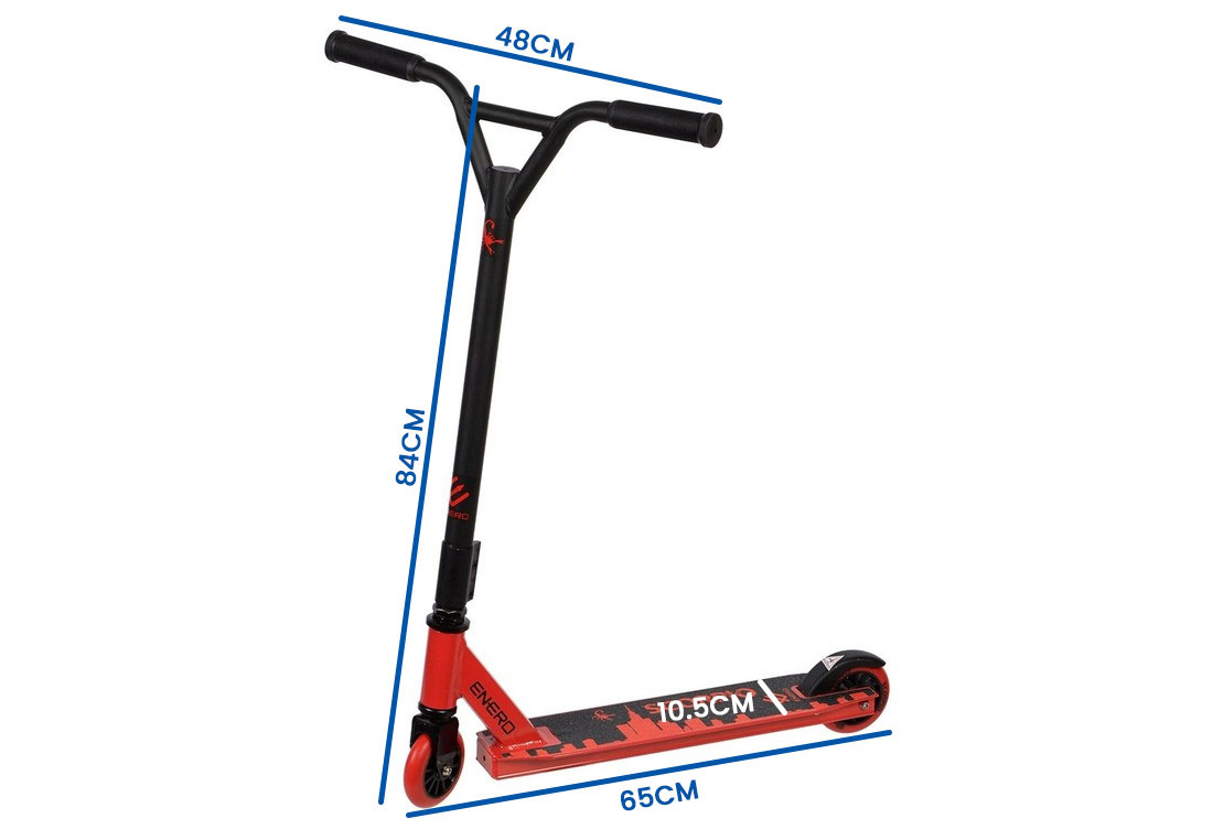 Stuntstep Enero Scorpio rood & zwart - tot 120 kg