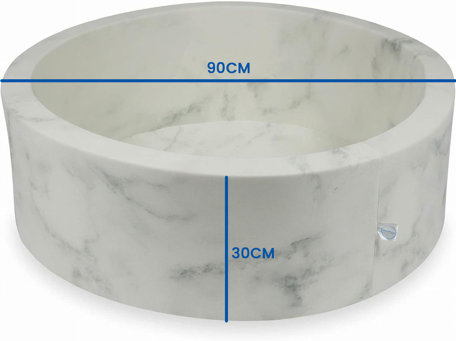 Ballenbak marmer met 200 rose goud, grijs en parelmoer ballen - 90 x 30 cm - rond