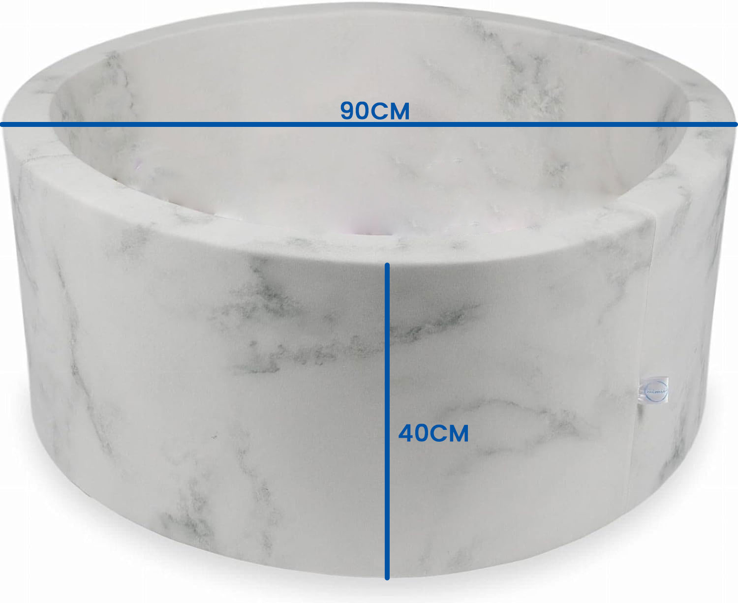 Ballenbak marmer met 300 licht goud zilver en iriserende ballen - 90 x 40 cm - rond