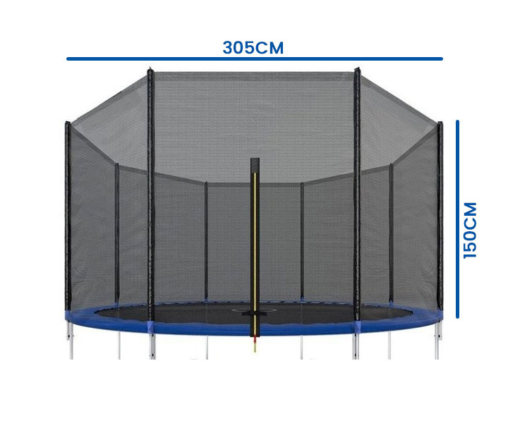Net Trampoline 305 cm - buitenzijde - geschikt voor 6 palen – 150cm