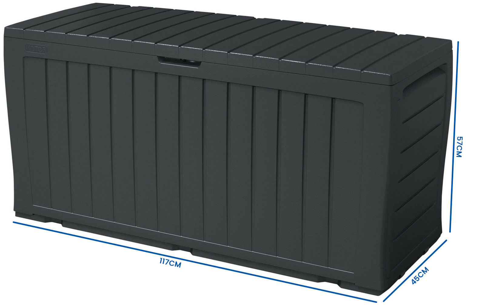 Tuin opbergbox 270 Liter - 117x45x57 cm - Antraciet