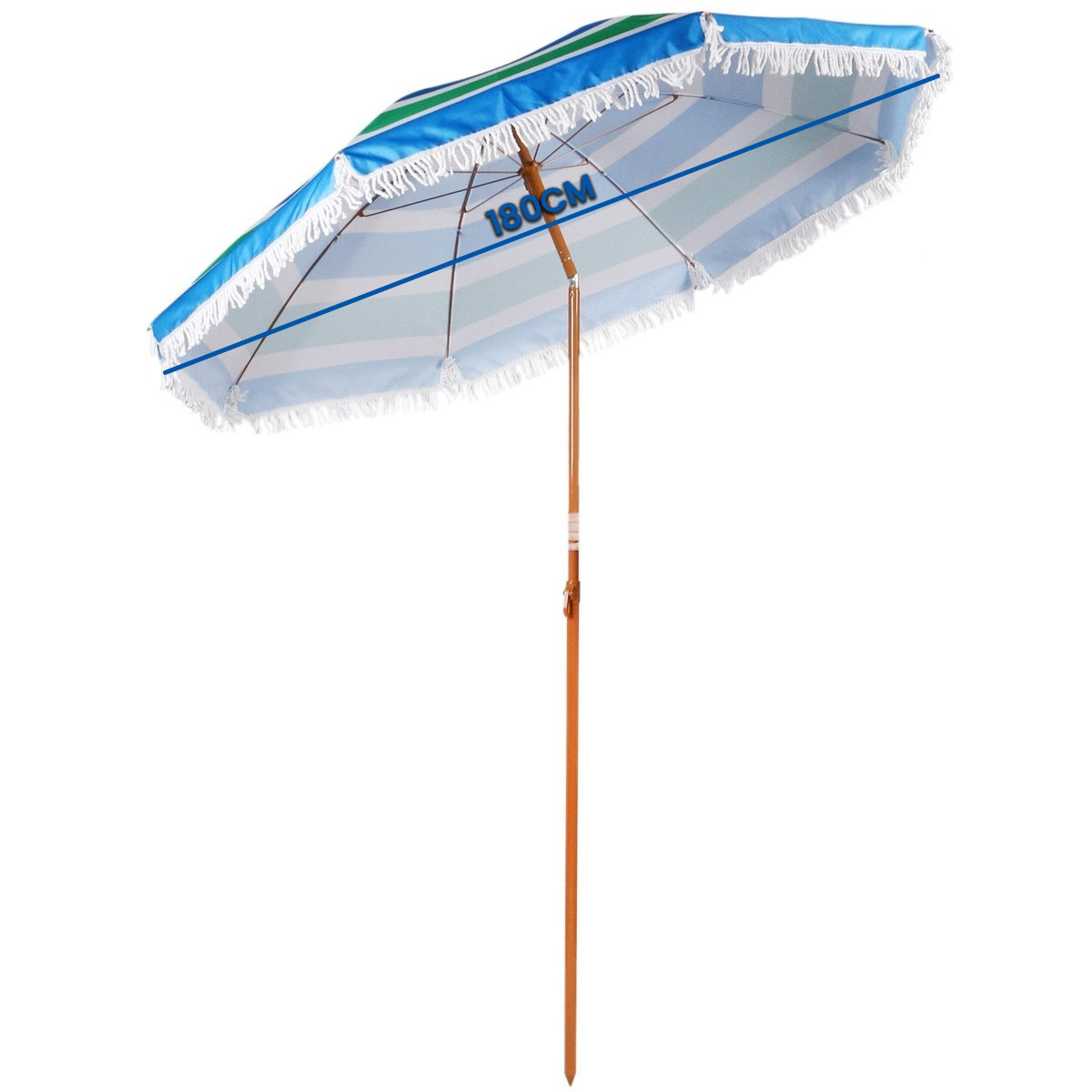 Parasol - 180 cm - strandparasol met tas - groen blauw