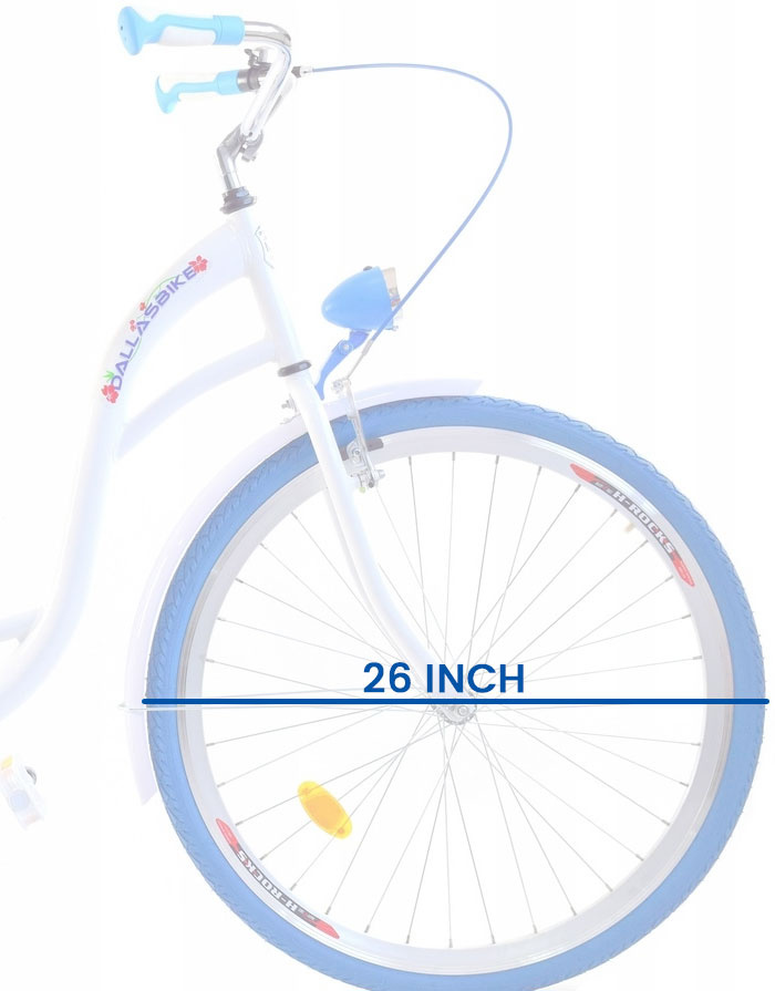 Meisjesfiets 26 inch stevig model blauw met wit Dallas Bike