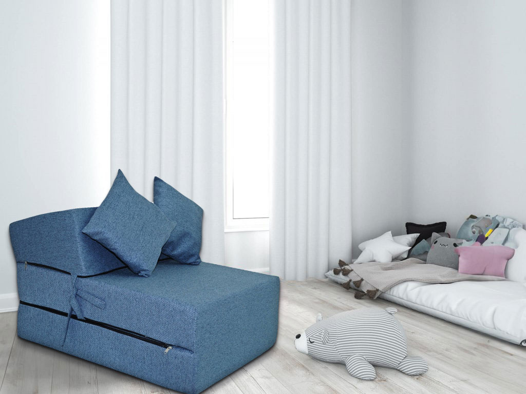 Opvouwbaar matras - logeermatras - gerecycled plastic - blauw