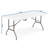 Inklapbare tafel - wit - 180x70cm - metaal/hdpe - 13,5kg
