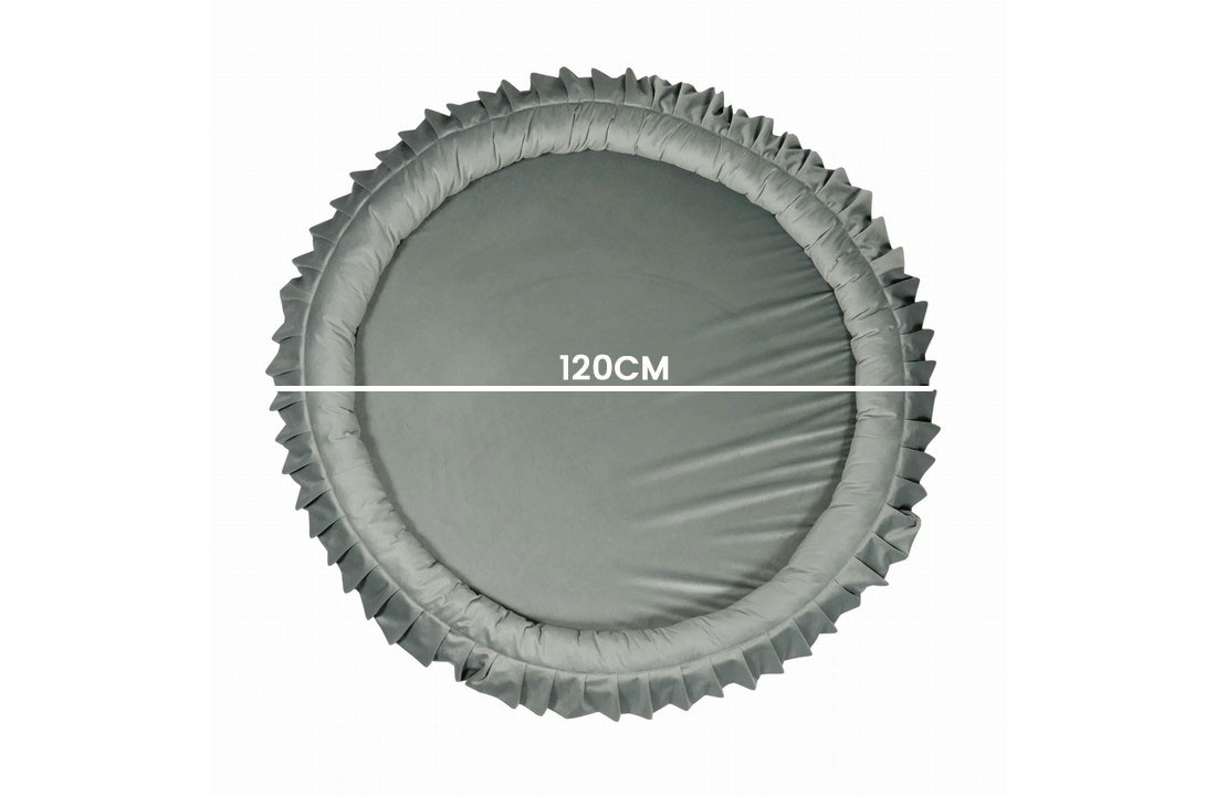 Speelnest - speelkleed baby - velvet - 120 cm - grijs