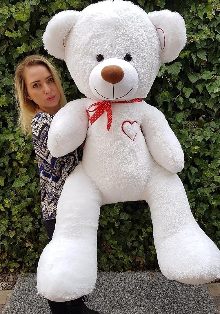Grote witte knuffelbeer teddybeer met i love you tekst 190cm!