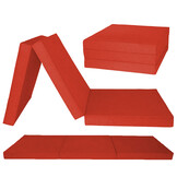 Logeermatras extra dik - rood - camping matras - reismatras - opvouwbaar matras - 195 x 70 x 15