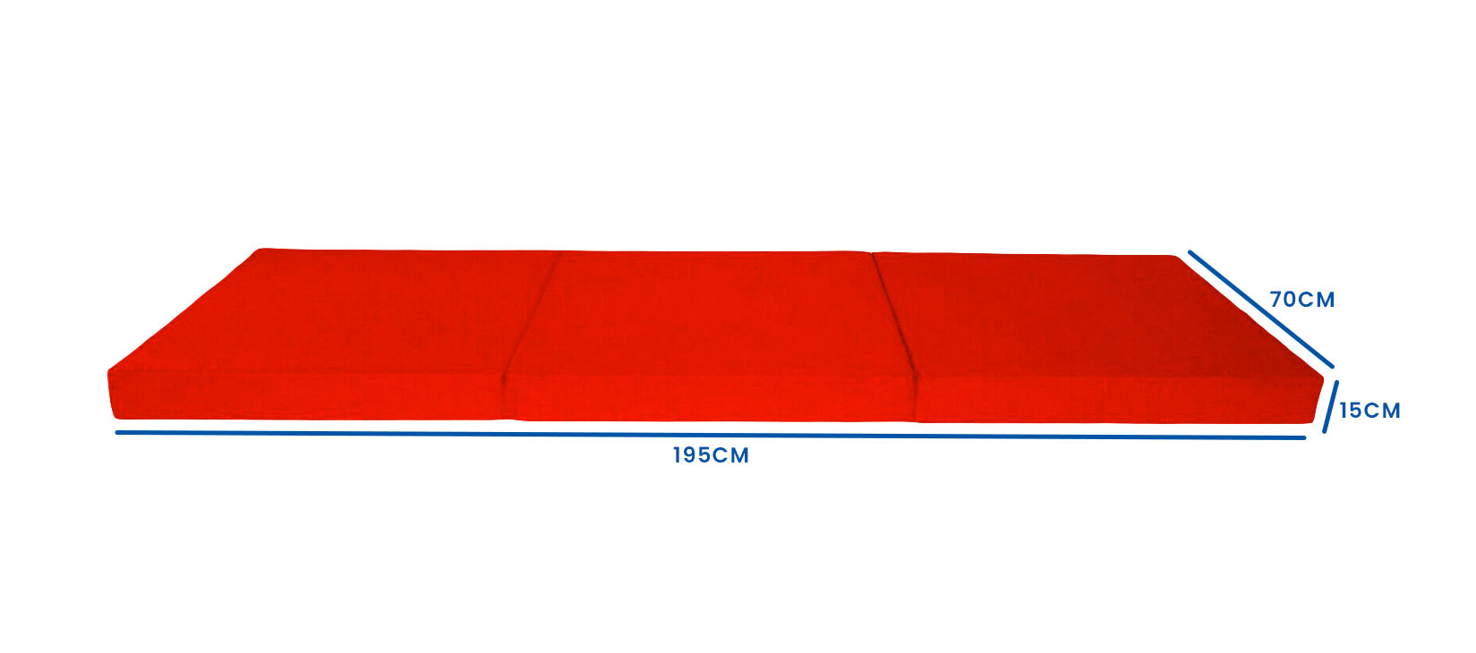 Logeermatras extra dik - rood - camping matras - reismatras - opvouwbaar matras - 195 x 70 x 15