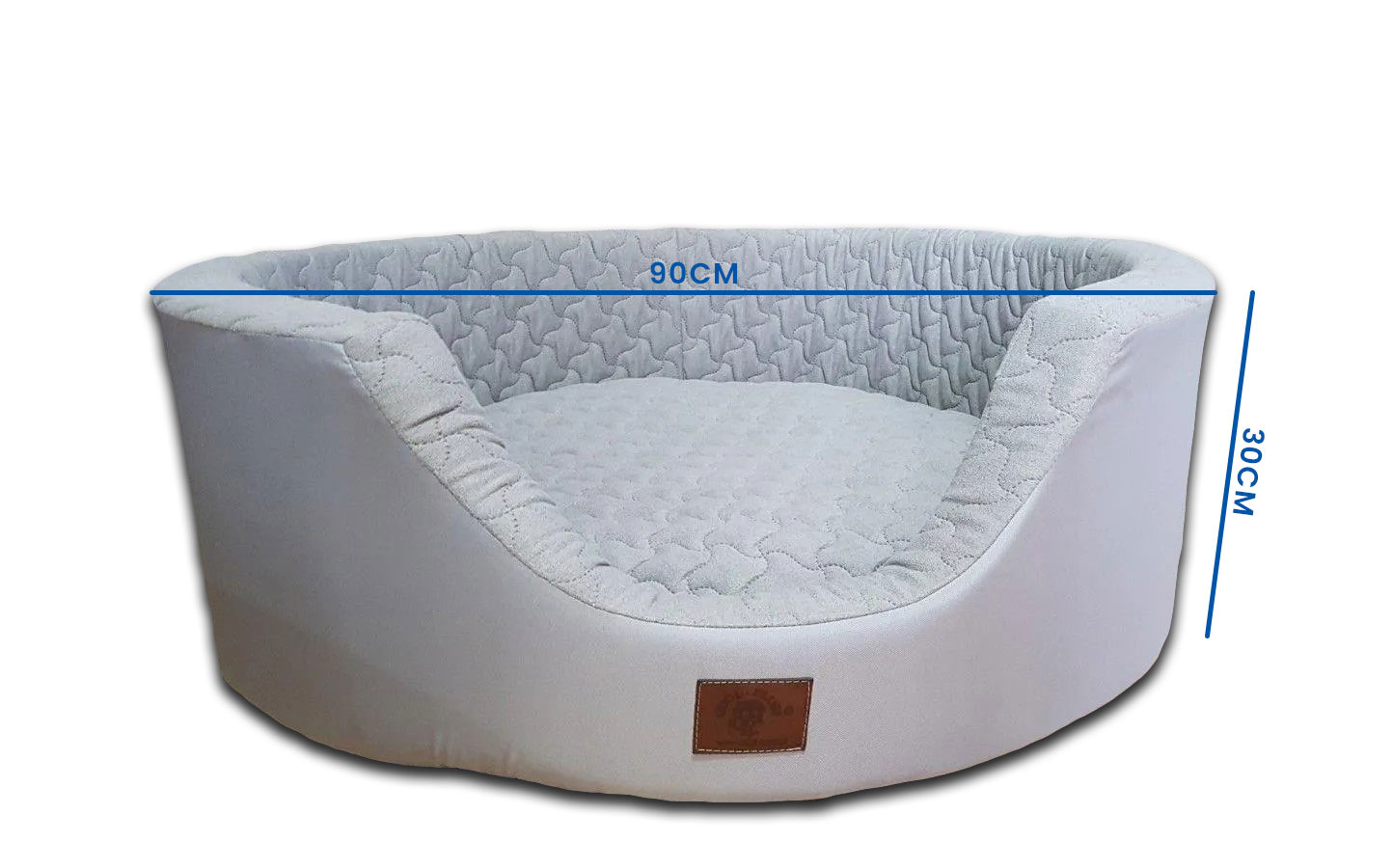 Luxe hondenmand XXL - 90 x 30 cm - wasbare hoes - grijs - hondenbed hondensofa hondemand hondebed