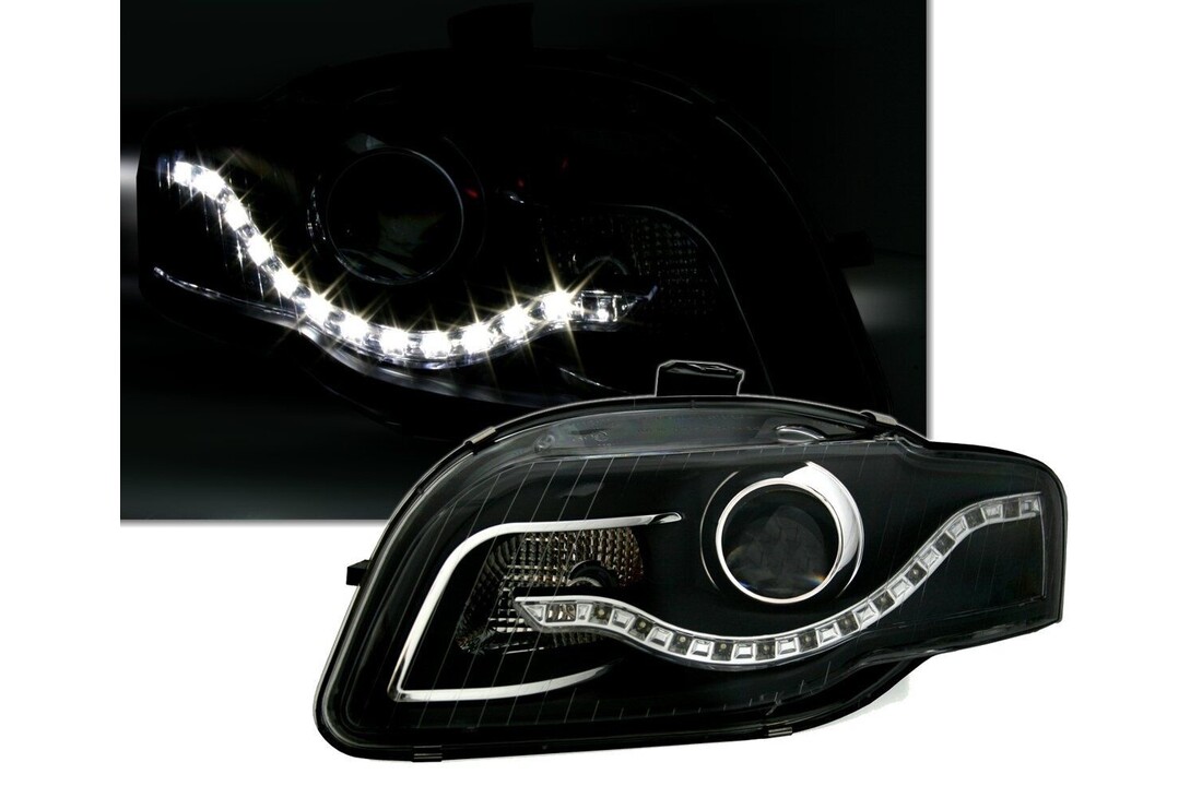 Koplampen met parkeerlicht geschikt voor AUDI A4 B7 11 04-03 08 ZWART