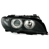 Koplampen dual halo rims geschikt voor BMW E46 04 03-06 COUPE CABRIO ANGEL EYES ZWART