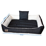 XXL Hondenbed van kunstleer - donkerbruin wit - hondenkussen hondensofa kattenbed hondenkorf - waterdicht