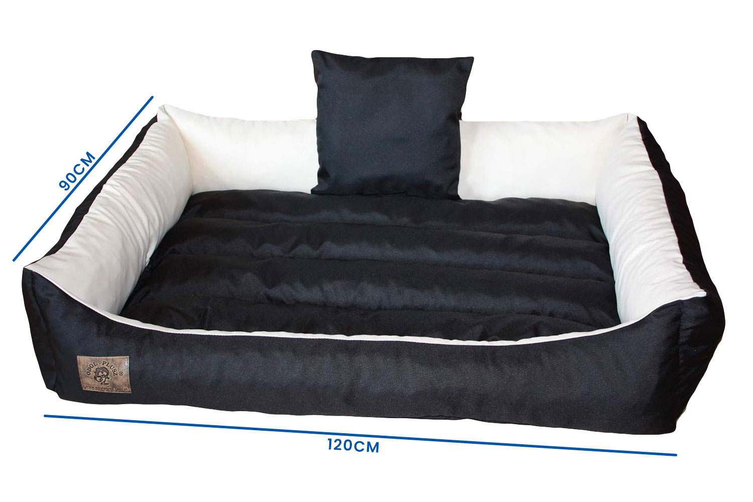 XXL Hondenbed van kunstleer - donkerbruin wit - hondenkussen hondensofa kattenbed hondenkorf - waterdicht