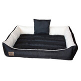 XXL Hondenbed van kunstleer - donkerbruin wit - hondenkussen hondensofa kattenbed hondenkorf - waterdicht