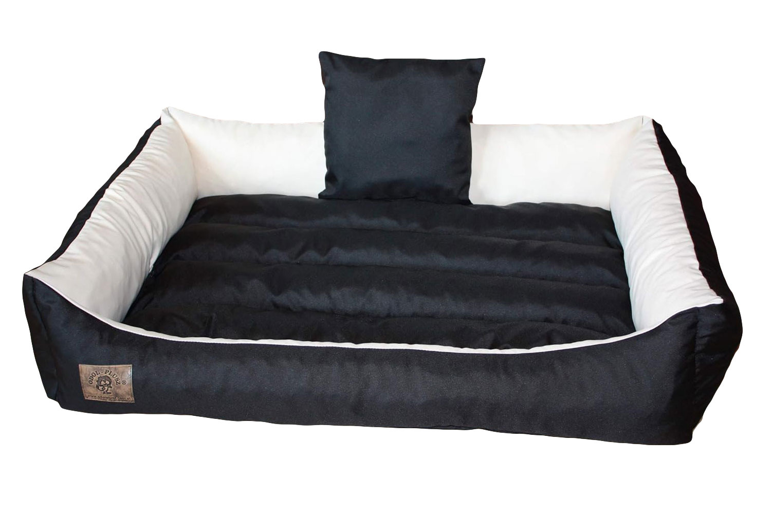 XXL Hondenbed van kunstleer - donkerbruin wit - hondenkussen hondensofa kattenbed hondenkorf - waterdicht