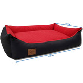 Hondenmand - 100 x 70 cm - wasbare hoes - waterdicht - hondenbed - kussen - rood / zwart