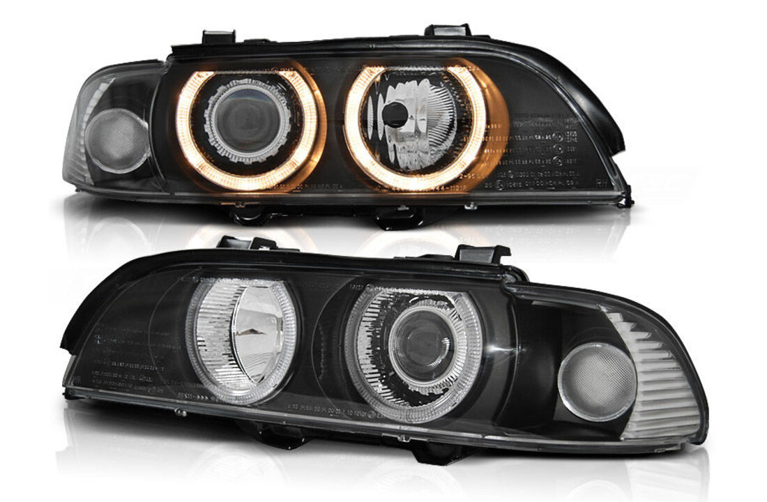 Koplampen Xenon geschikt voor BMW E39 09 95-06 03 ANGEL EYES D2S/H7 ZWART