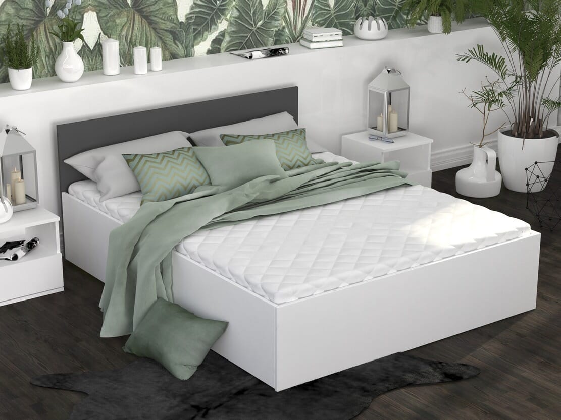 Houten bed 2 persoons 180x200 cm grijs