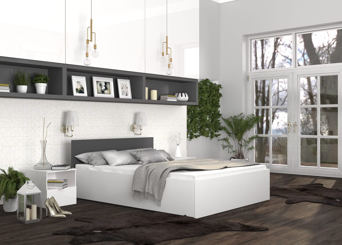 Houten bed 2 persoons 180x200 cm grijs