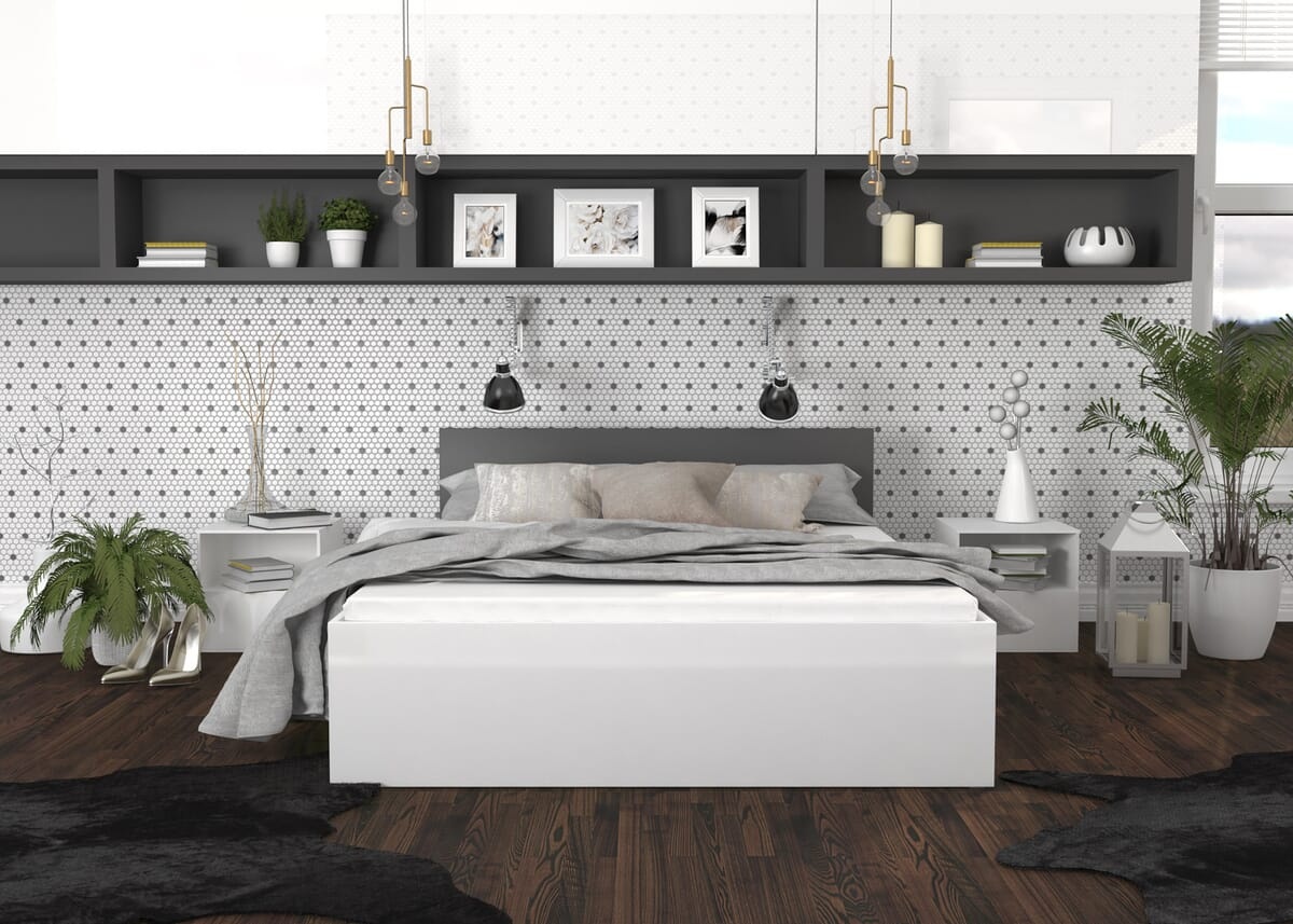 Houten bed 2 persoons 180x200 cm grijs