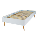 Tienerbed 190x90 cm wit - op 4 poten en inclusief lattenbodem