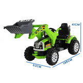 Elektrisch bestuurbare tractor met beweegbare schep arm - groen