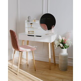 Make up tafel - kaptafel met spiegel - 80x40x122 cm - wit