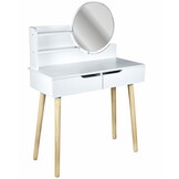 Make up tafel - kaptafel met spiegel - 80x40x122 cm - wit