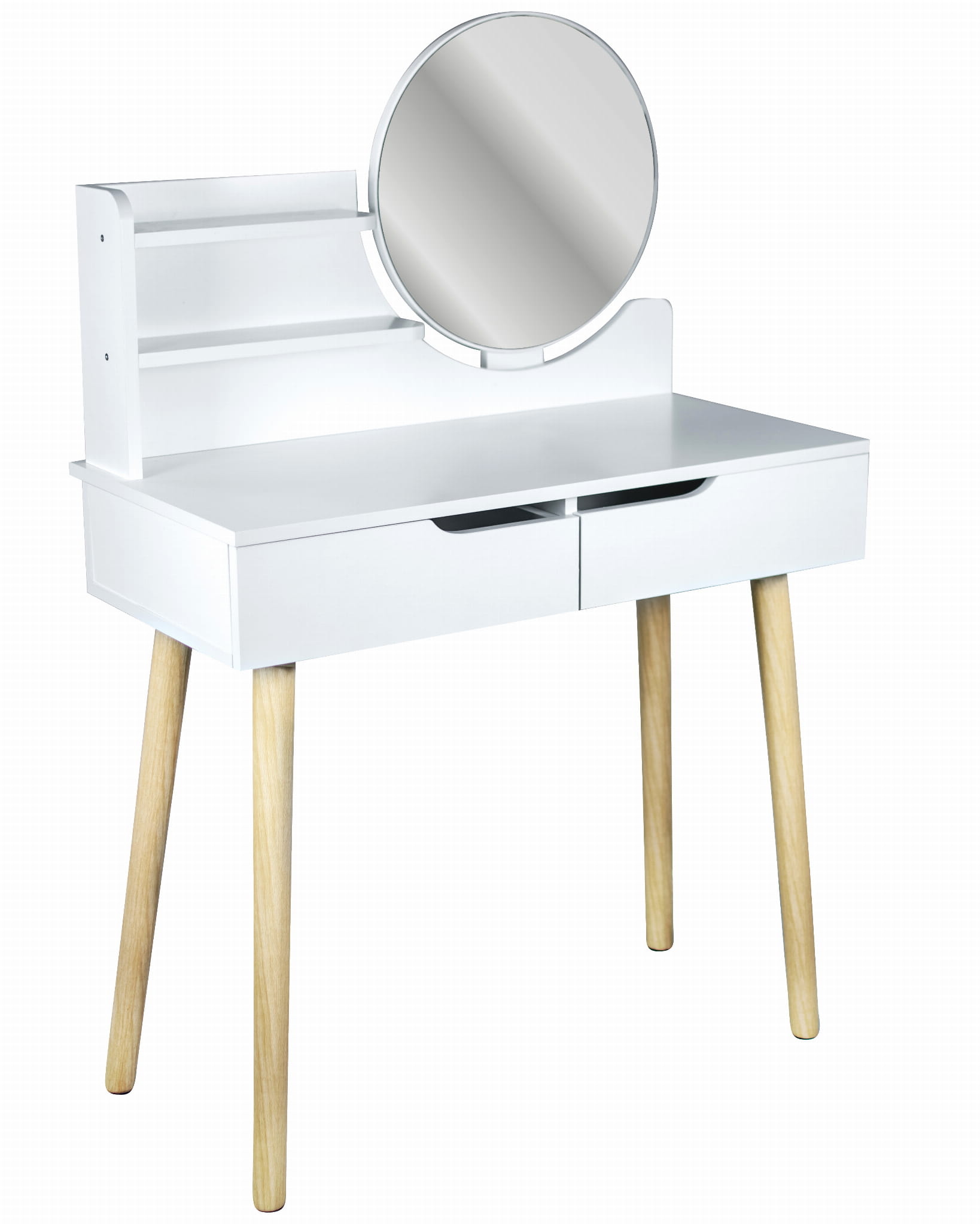 Make up tafel - kaptafel met spiegel - 80x40x122 cm - wit