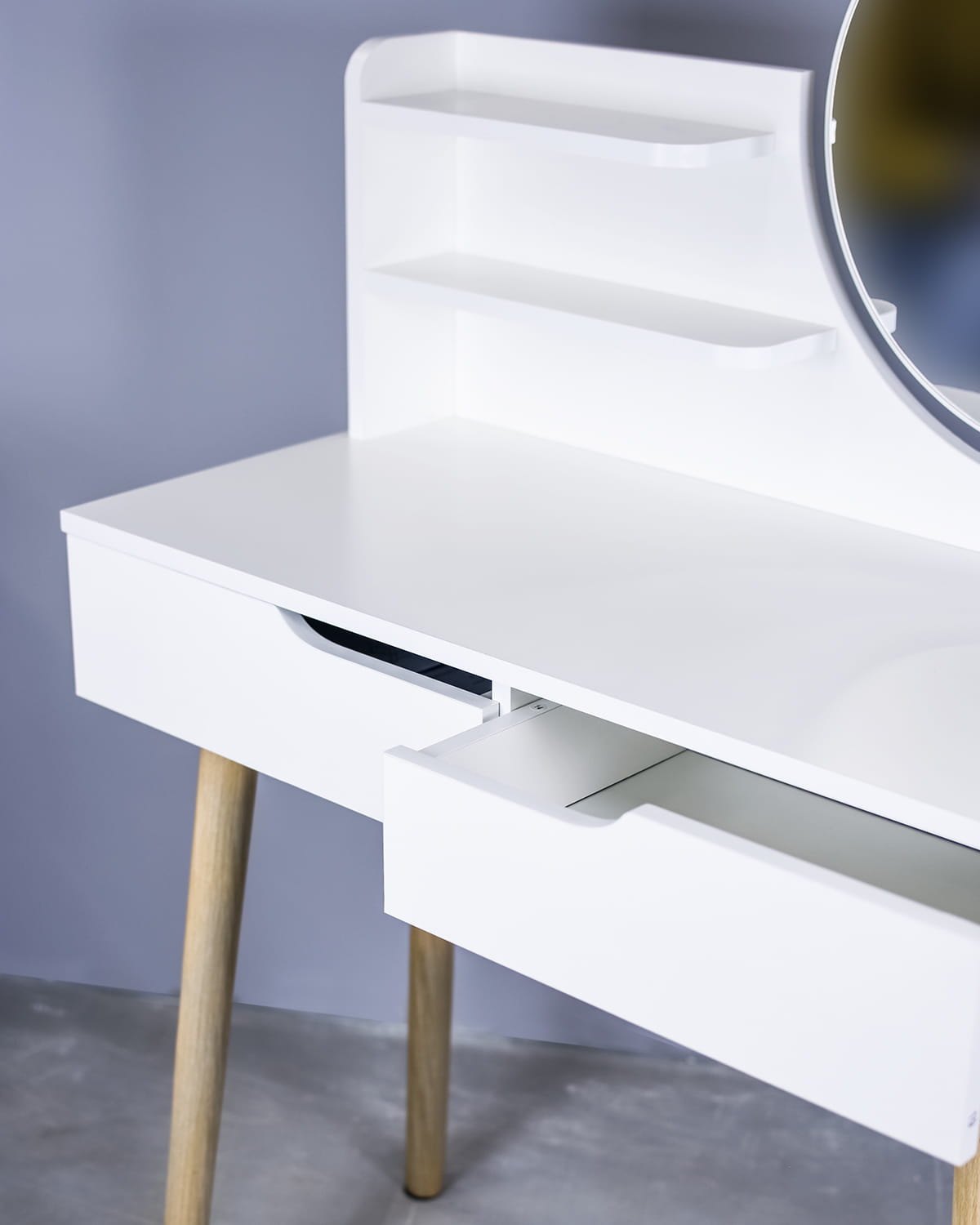 Make up tafel - kaptafel met spiegel - 80x40x122 cm - wit