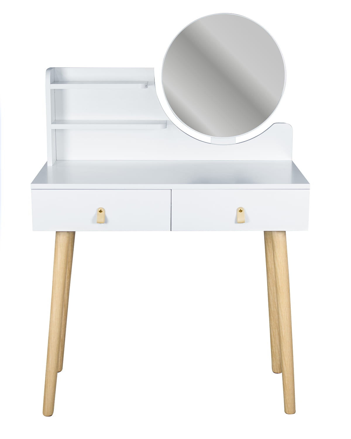 Make up tafel - kaptafel met spiegel - 80x40x122 cm - wit beige