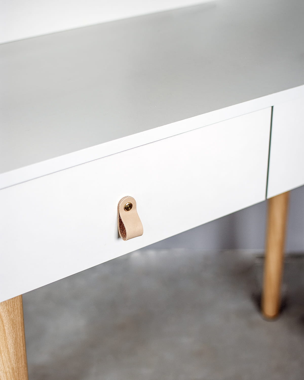 Make up tafel - kaptafel met spiegel - 80x40x122 cm - wit beige