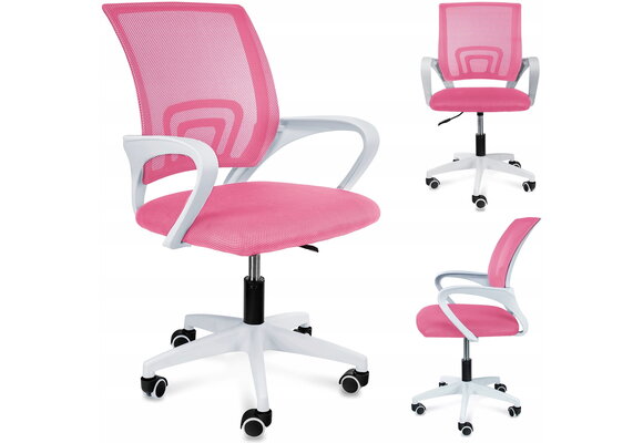 Ergonomische bureaustoel - SMART - verstelbaar - wit roze