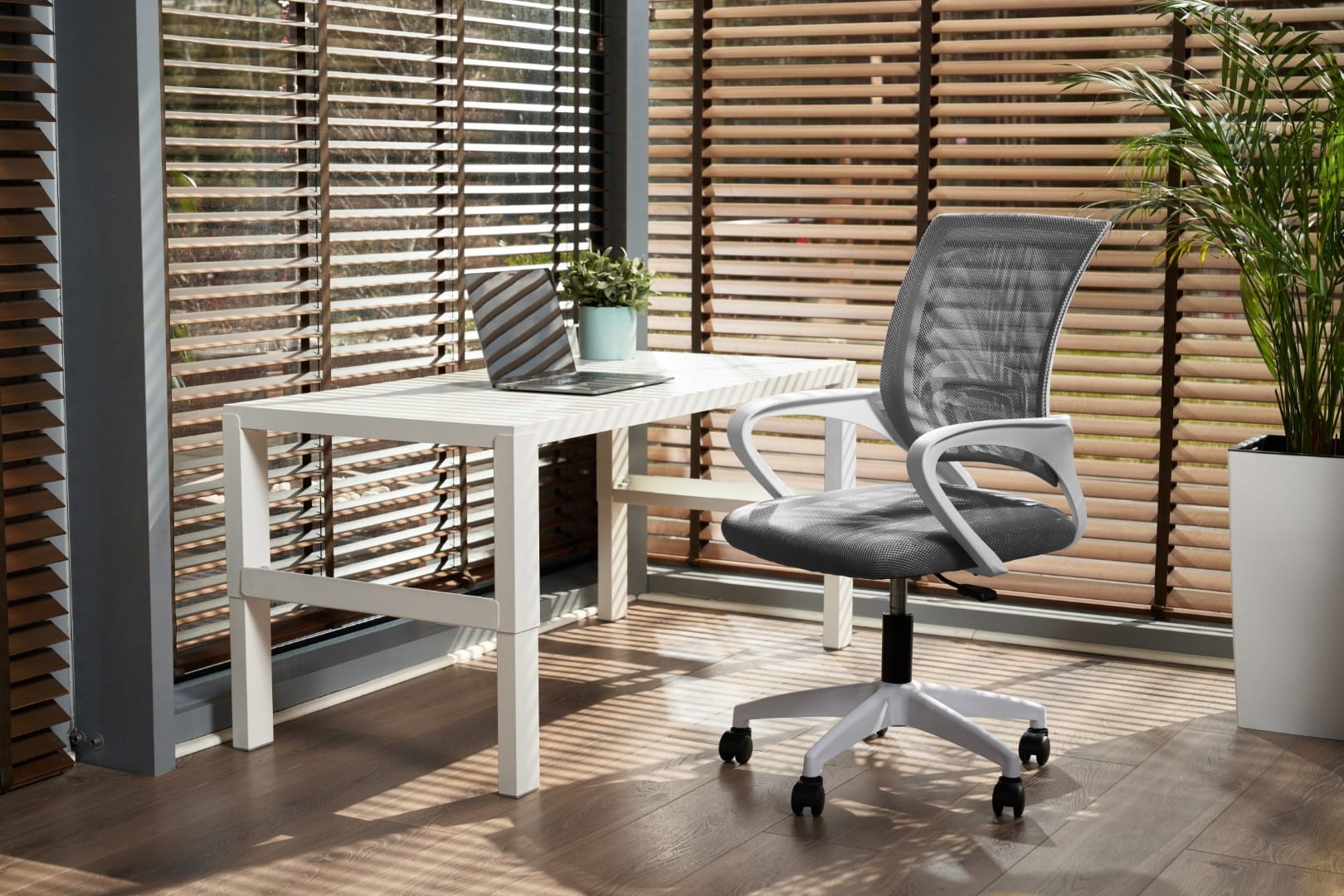 Ergonomische bureaustoel - SMART - verstelbaar - wit grijs