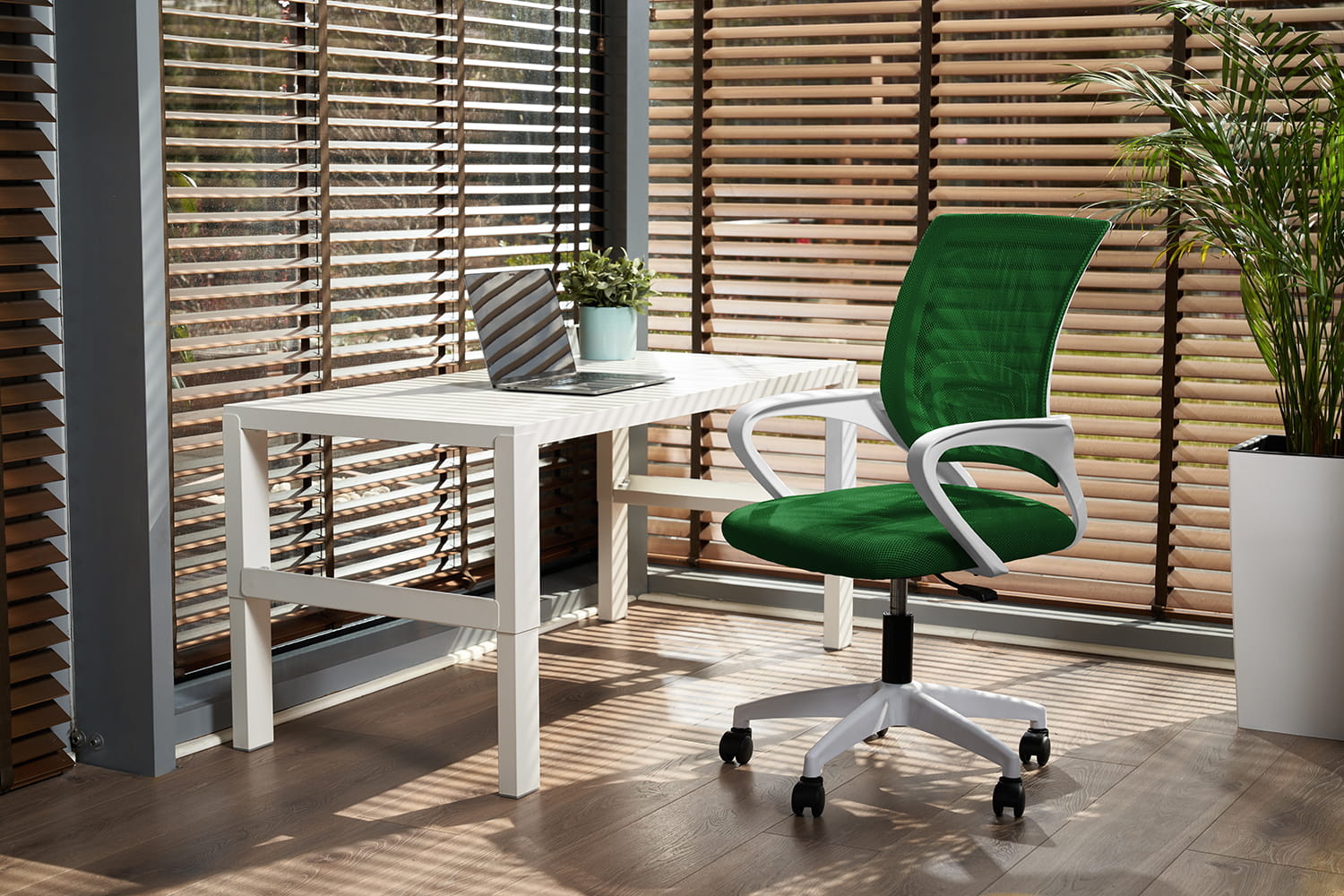 Ergonomische bureaustoel - SMART - verstelbaar - wit groen