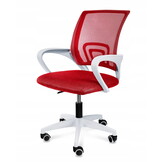Ergonomische bureaustoel - SMART - verstelbaar - wit rood