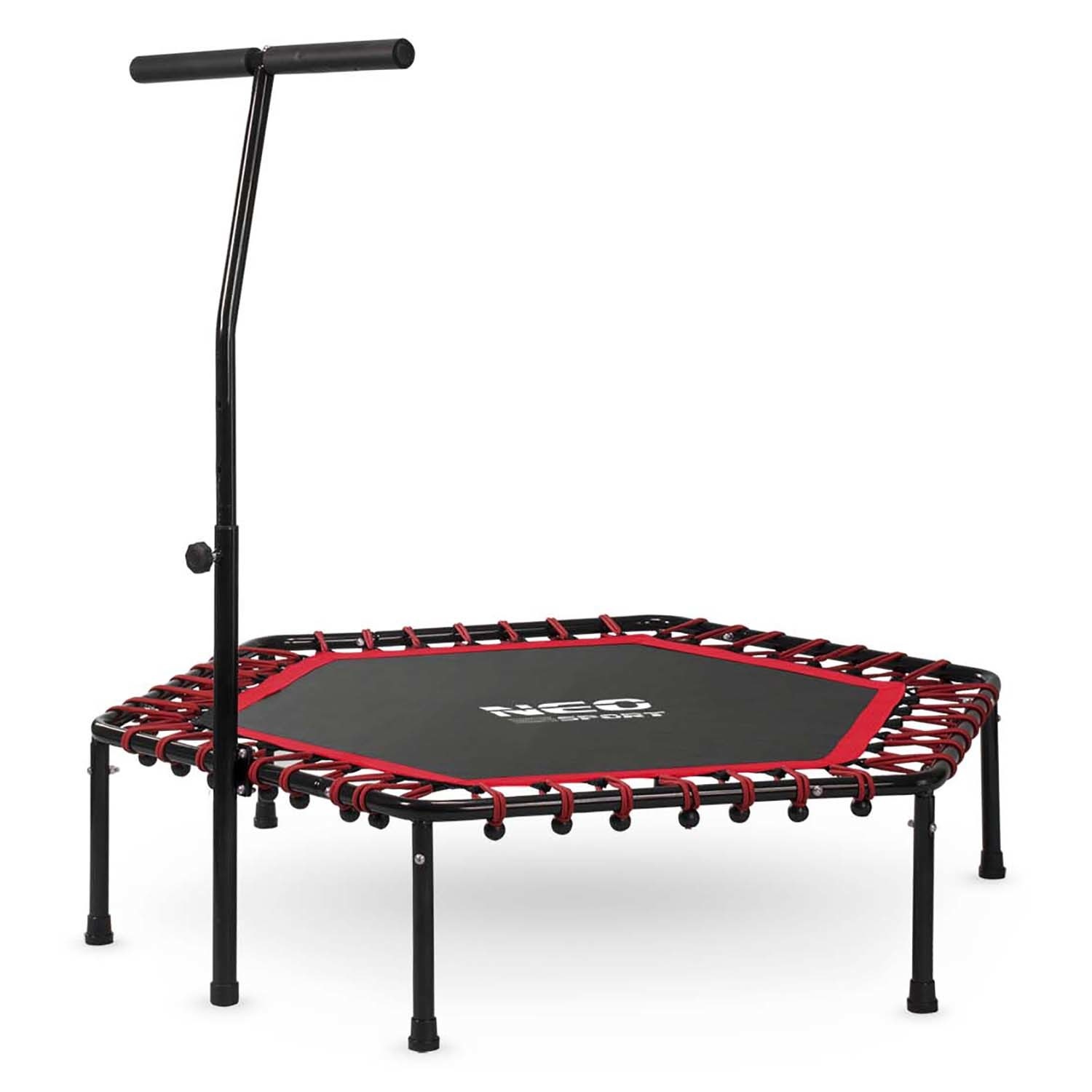 Fitness trampoline - Ø 127 cm - verstelbare greep -zwart rood