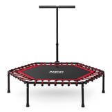Fitness trampoline - Ø 127 cm - verstelbare greep -zwart rood