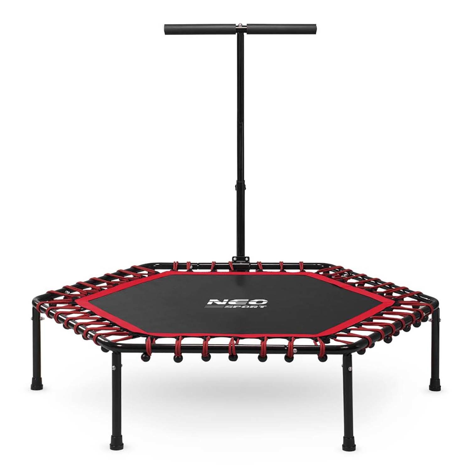Fitness trampoline - Ø 127 cm - verstelbare greep -zwart rood