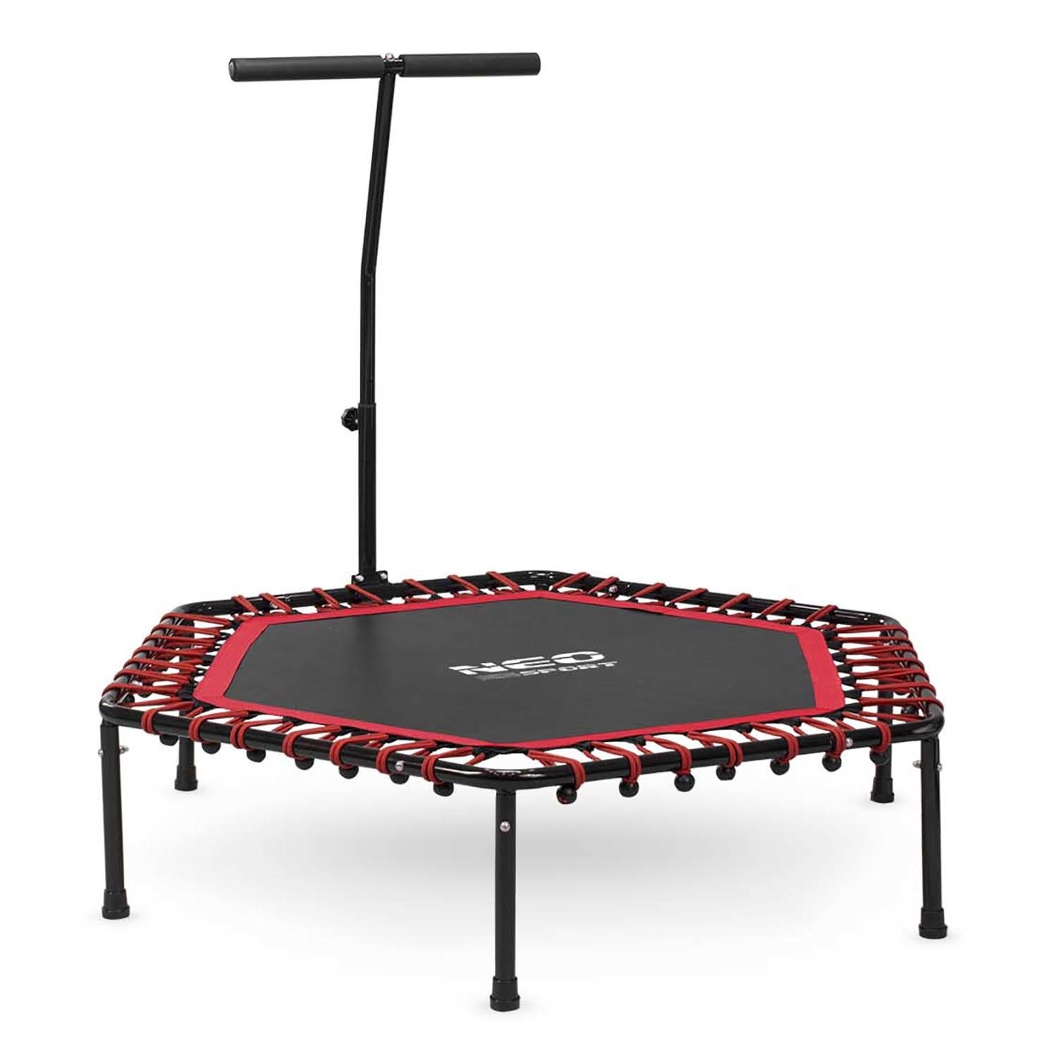 Fitness trampoline - Ø 127 cm - verstelbare greep -zwart rood