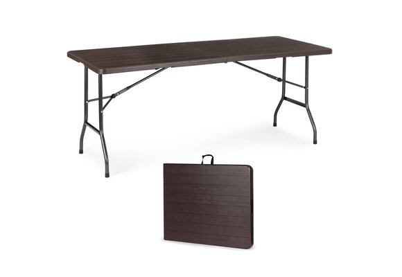 Klaptafel - campingtafel - 179x74 cm - houtlook - bruin
