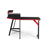 Hoekbureau - gaming bureau - 150x120x73 cm - zwart rood