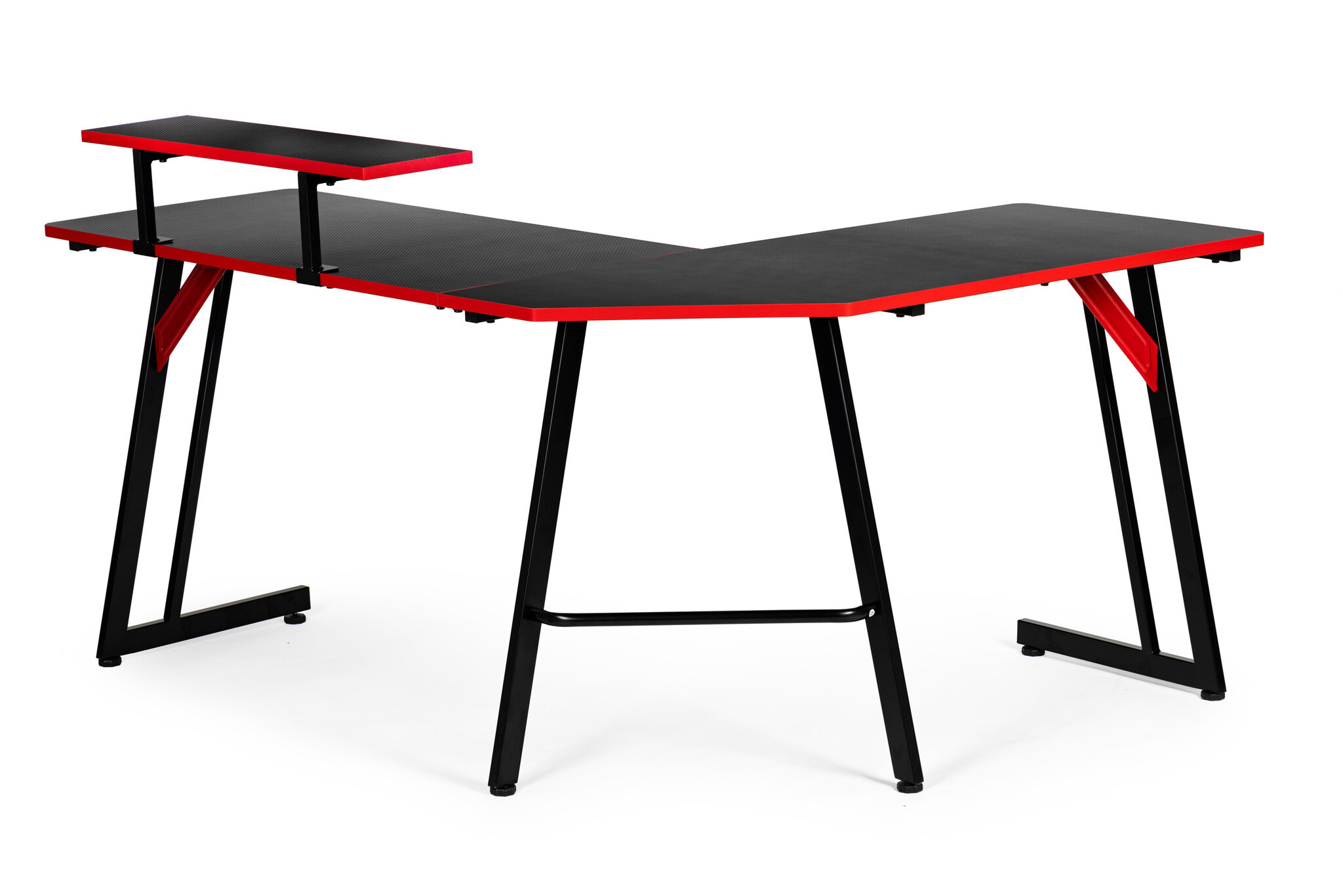 Hoekbureau - gaming bureau - 150x120x73 cm - zwart rood