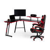 Hoekbureau - gaming bureau - 150x120x73 cm - zwart rood