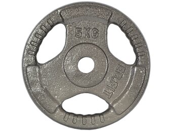 Halterschijf - 5 kg - geschikt voor stang 26 mm - hamerslag