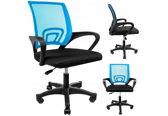 Ergonomische bureaustoel - SMART - verstelbaar - zwart cyaan