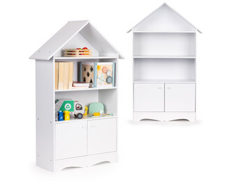 Speelgoedkast - kast huisje - 74x28x115 cm - wit