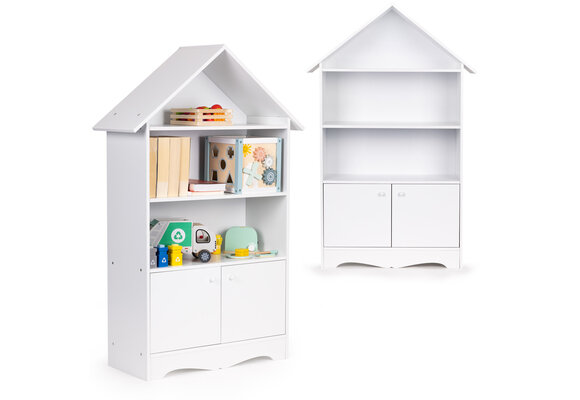 Speelgoedkast - kast huisje - 74x28x115 cm - wit